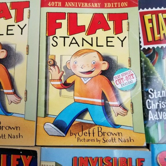 Flat Stanley Books by Jeff Brown + T-Shirt - Picture 4 of 12